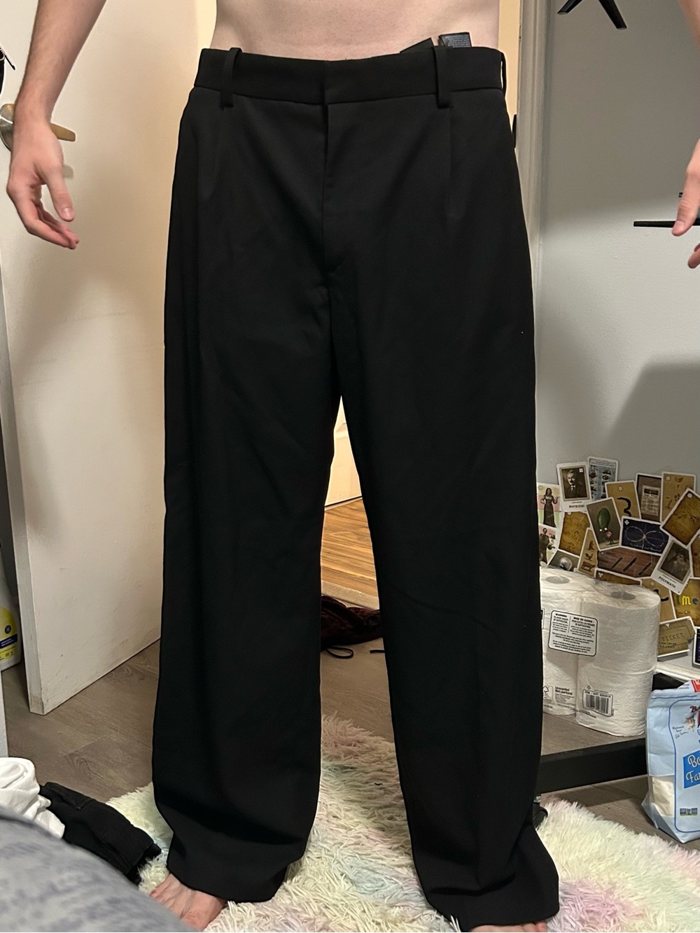 Black Men's Dress Pants - Classic Straight Fit